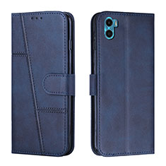 Coque Portefeuille Livre Cuir Etui Clapet Y01X pour Motorola Moto E22S Bleu