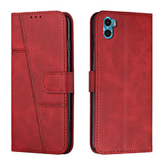 Coque Portefeuille Livre Cuir Etui Clapet Y01X pour Motorola Moto E22S Rouge