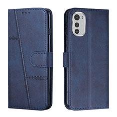 Coque Portefeuille Livre Cuir Etui Clapet Y01X pour Motorola Moto E32 Bleu