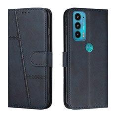Coque Portefeuille Livre Cuir Etui Clapet Y01X pour Motorola Moto Edge 20 5G Bleu