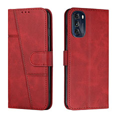 Coque Portefeuille Livre Cuir Etui Clapet Y01X pour Motorola Moto G 5G (2022) Rouge