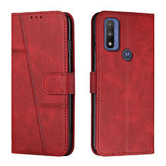 Coque Portefeuille Livre Cuir Etui Clapet Y01X pour Motorola Moto G Pure Rouge