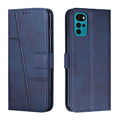 Coque Portefeuille Livre Cuir Etui Clapet Y01X pour Motorola Moto G22 Bleu