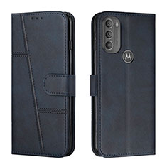Coque Portefeuille Livre Cuir Etui Clapet Y01X pour Motorola Moto G71 5G Bleu