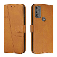 Coque Portefeuille Livre Cuir Etui Clapet Y01X pour Motorola Moto G71 5G Brun Clair