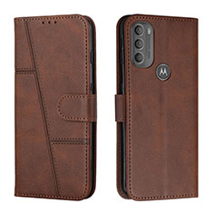 Coque Portefeuille Livre Cuir Etui Clapet Y01X pour Motorola Moto G71 5G Marron