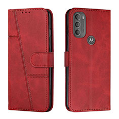Coque Portefeuille Livre Cuir Etui Clapet Y01X pour Motorola Moto G71 5G Rouge