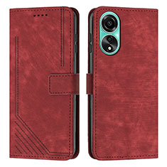 Coque Portefeuille Livre Cuir Etui Clapet Y01X pour Oppo A58 4G Rouge