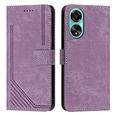 Coque Portefeuille Livre Cuir Etui Clapet Y01X pour Oppo A58 4G Violet