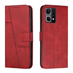 Coque Portefeuille Livre Cuir Etui Clapet Y01X pour Oppo F21s Pro 4G Rouge