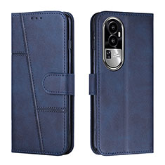 Coque Portefeuille Livre Cuir Etui Clapet Y01X pour Oppo Reno10 Pro+ Plus 5G Bleu