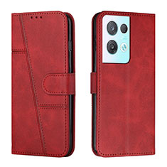 Coque Portefeuille Livre Cuir Etui Clapet Y01X pour Oppo Reno8 Pro 5G Rouge