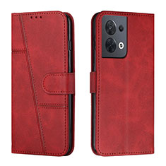 Coque Portefeuille Livre Cuir Etui Clapet Y01X pour Oppo Reno9 Pro 5G Rouge
