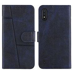 Coque Portefeuille Livre Cuir Etui Clapet Y01X pour Samsung Galaxy A01 SM-A015 Bleu