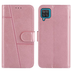 Coque Portefeuille Livre Cuir Etui Clapet Y01X pour Samsung Galaxy A12 Nacho Or Rose