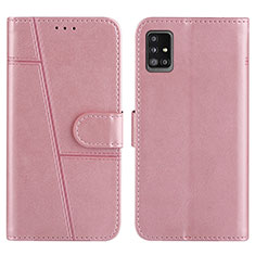 Coque Portefeuille Livre Cuir Etui Clapet Y01X pour Samsung Galaxy A51 4G Or Rose