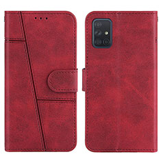 Coque Portefeuille Livre Cuir Etui Clapet Y01X pour Samsung Galaxy A71 4G A715 Rouge