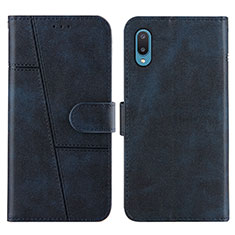 Coque Portefeuille Livre Cuir Etui Clapet Y01X pour Samsung Galaxy M02 Bleu