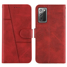 Coque Portefeuille Livre Cuir Etui Clapet Y01X pour Samsung Galaxy Note 20 5G Rouge