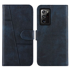 Coque Portefeuille Livre Cuir Etui Clapet Y01X pour Samsung Galaxy Note 20 Ultra 5G Bleu