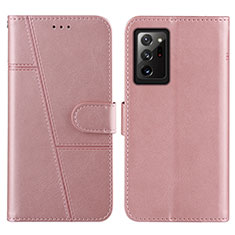 Coque Portefeuille Livre Cuir Etui Clapet Y01X pour Samsung Galaxy Note 20 Ultra 5G Or Rose