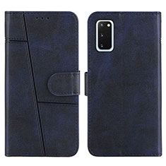 Coque Portefeuille Livre Cuir Etui Clapet Y01X pour Samsung Galaxy S20 Bleu