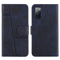 Coque Portefeuille Livre Cuir Etui Clapet Y01X pour Samsung Galaxy S20 FE 4G Bleu