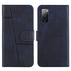 Coque Portefeuille Livre Cuir Etui Clapet Y01X pour Samsung Galaxy S20 FE 5G Bleu