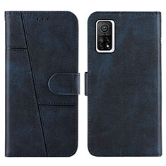 Coque Portefeuille Livre Cuir Etui Clapet Y01X pour Xiaomi Mi 10T 5G Bleu
