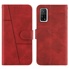 Coque Portefeuille Livre Cuir Etui Clapet Y01X pour Xiaomi Mi 10T 5G Rouge