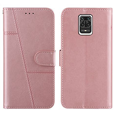 Coque Portefeuille Livre Cuir Etui Clapet Y01X pour Xiaomi Redmi Note 9 Pro Or Rose
