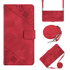 Coque Portefeuille Livre Cuir Etui Clapet Y02B pour Motorola Moto E32 Rouge