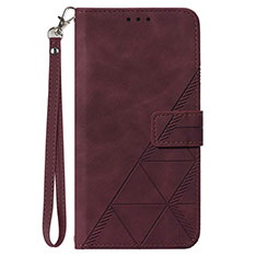 Coque Portefeuille Livre Cuir Etui Clapet Y02B pour Samsung Galaxy M33 5G Vin Rouge