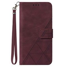 Coque Portefeuille Livre Cuir Etui Clapet Y02B pour Samsung Galaxy S20 FE (2022) 5G Vin Rouge