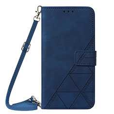 Coque Portefeuille Livre Cuir Etui Clapet Y02B pour Samsung Galaxy S21 Plus 5G Bleu