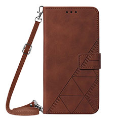Coque Portefeuille Livre Cuir Etui Clapet Y02B pour Samsung Galaxy S21 Ultra 5G Marron