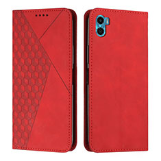 Coque Portefeuille Livre Cuir Etui Clapet Y02X pour Motorola Moto E22S Rouge