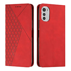 Coque Portefeuille Livre Cuir Etui Clapet Y02X pour Motorola Moto E32s Rouge