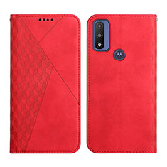 Coque Portefeuille Livre Cuir Etui Clapet Y02X pour Motorola Moto G Pure Rouge
