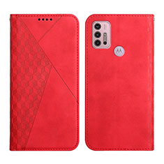 Coque Portefeuille Livre Cuir Etui Clapet Y02X pour Motorola Moto G10 Rouge
