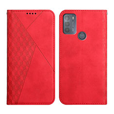 Coque Portefeuille Livre Cuir Etui Clapet Y02X pour Motorola Moto G50 Rouge