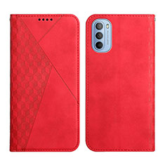 Coque Portefeuille Livre Cuir Etui Clapet Y02X pour Motorola Moto G51 5G Rouge