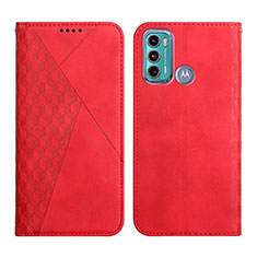 Coque Portefeuille Livre Cuir Etui Clapet Y02X pour Motorola Moto G60 Rouge