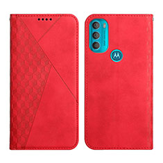 Coque Portefeuille Livre Cuir Etui Clapet Y02X pour Motorola Moto G71 5G Rouge