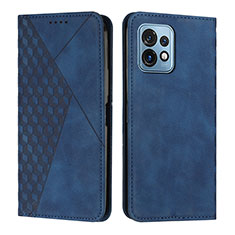 Coque Portefeuille Livre Cuir Etui Clapet Y02X pour Motorola Moto X40 5G Bleu