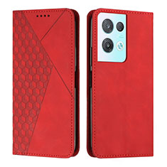 Coque Portefeuille Livre Cuir Etui Clapet Y02X pour Oppo Reno8 Pro 5G Rouge