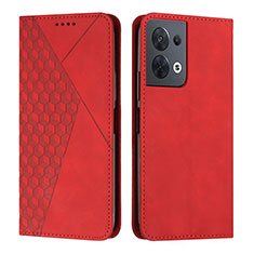 Coque Portefeuille Livre Cuir Etui Clapet Y02X pour Oppo Reno9 Pro 5G Rouge