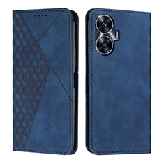 Coque Portefeuille Livre Cuir Etui Clapet Y02X pour Realme Narzo N55 Bleu