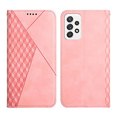 Coque Portefeuille Livre Cuir Etui Clapet Y02X pour Samsung Galaxy A73 5G Or Rose