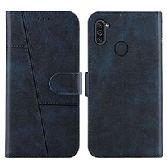 Coque Portefeuille Livre Cuir Etui Clapet Y02X pour Samsung Galaxy M11 Bleu